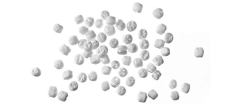White plastic beads